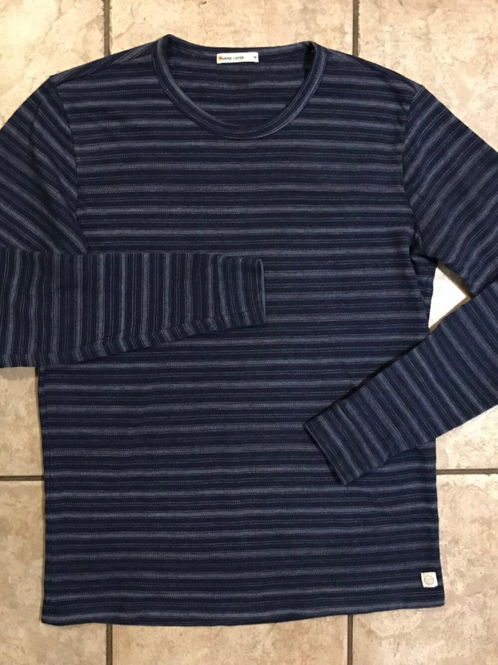 Men's Marine Layer Thermal Long Sleeve Sweater Shirt-Size M